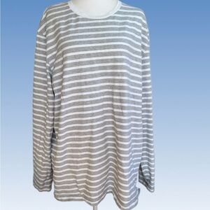 Hugo Boss Gray and White Striped Shirt size XXXL